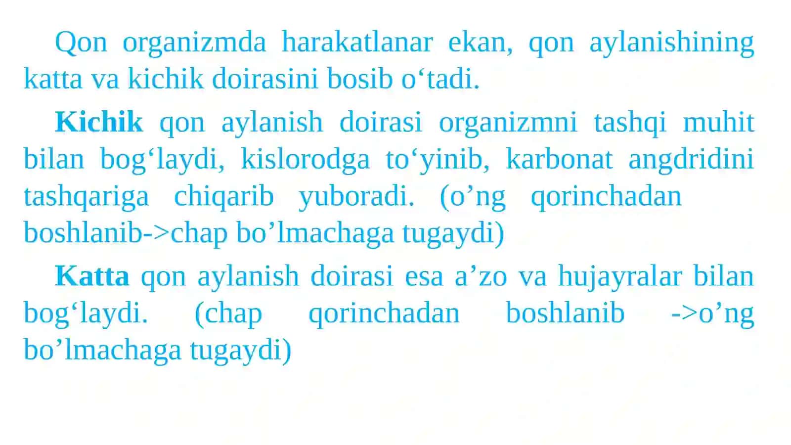 Mavzu:Yurakning gemodinamik vazifasi. Yurak mushaklarini fiziologik xossalari. 3