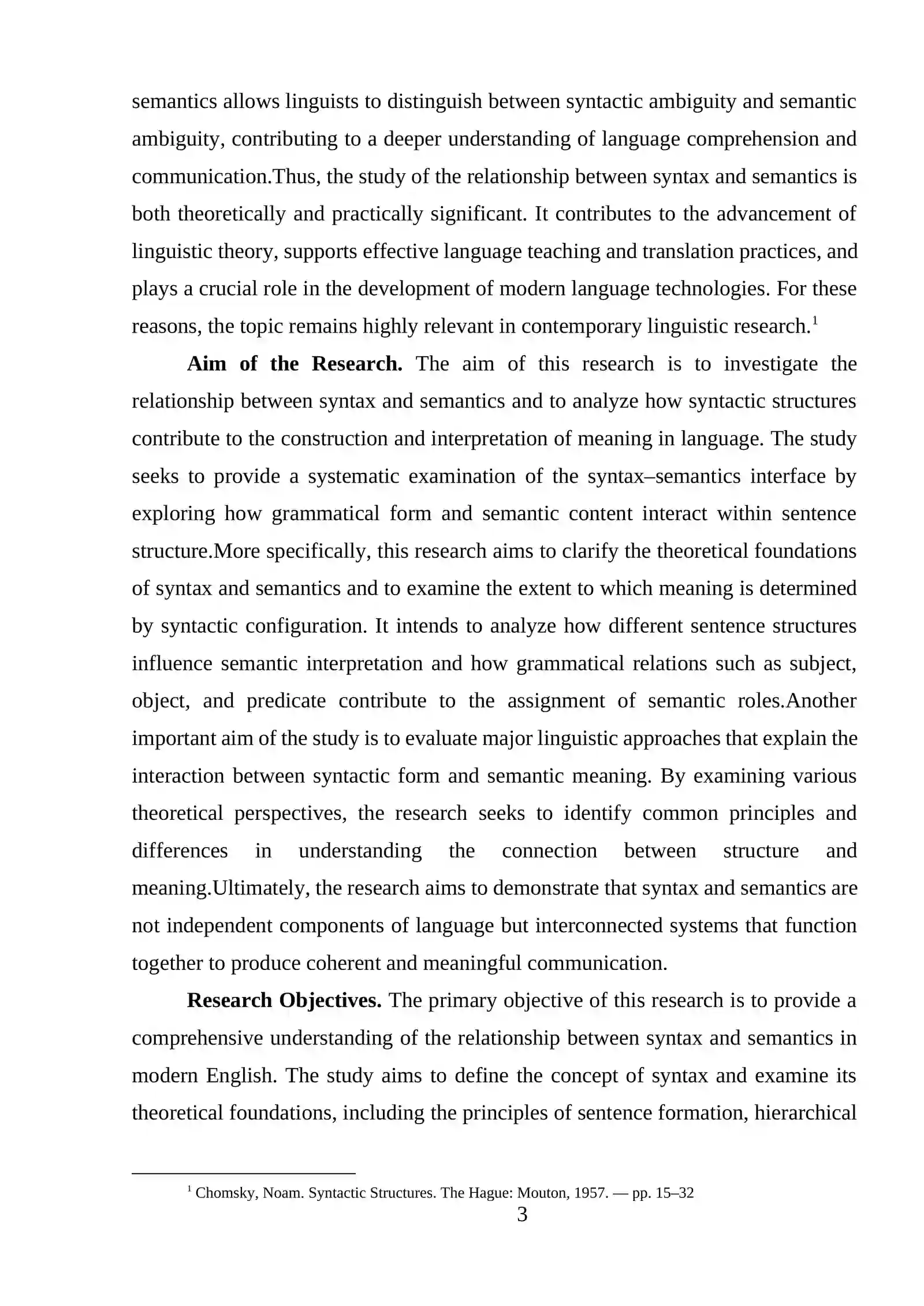 The Relationship Between Syntax and Semantics 3