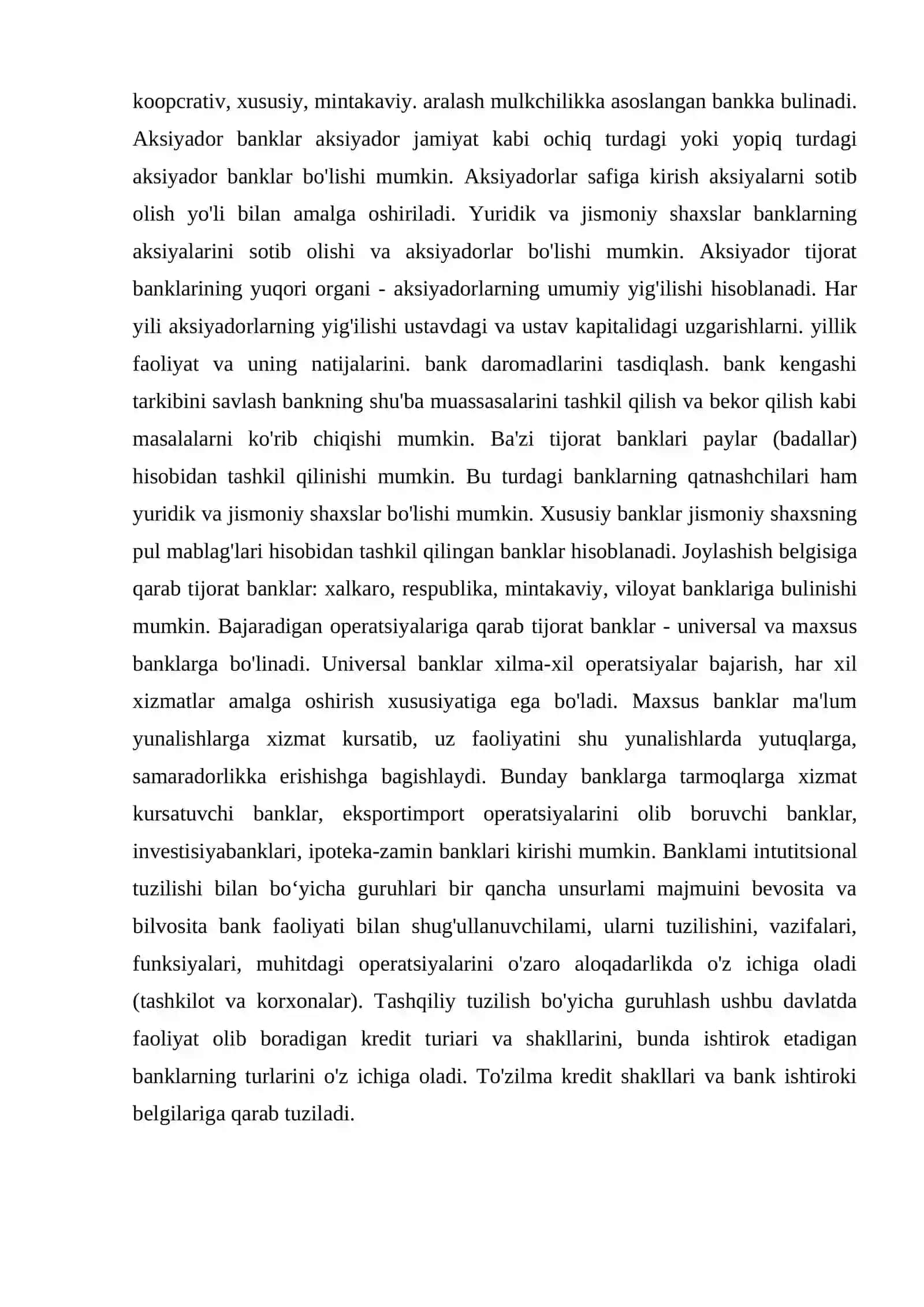 Bank tizimi va bank turlari 3