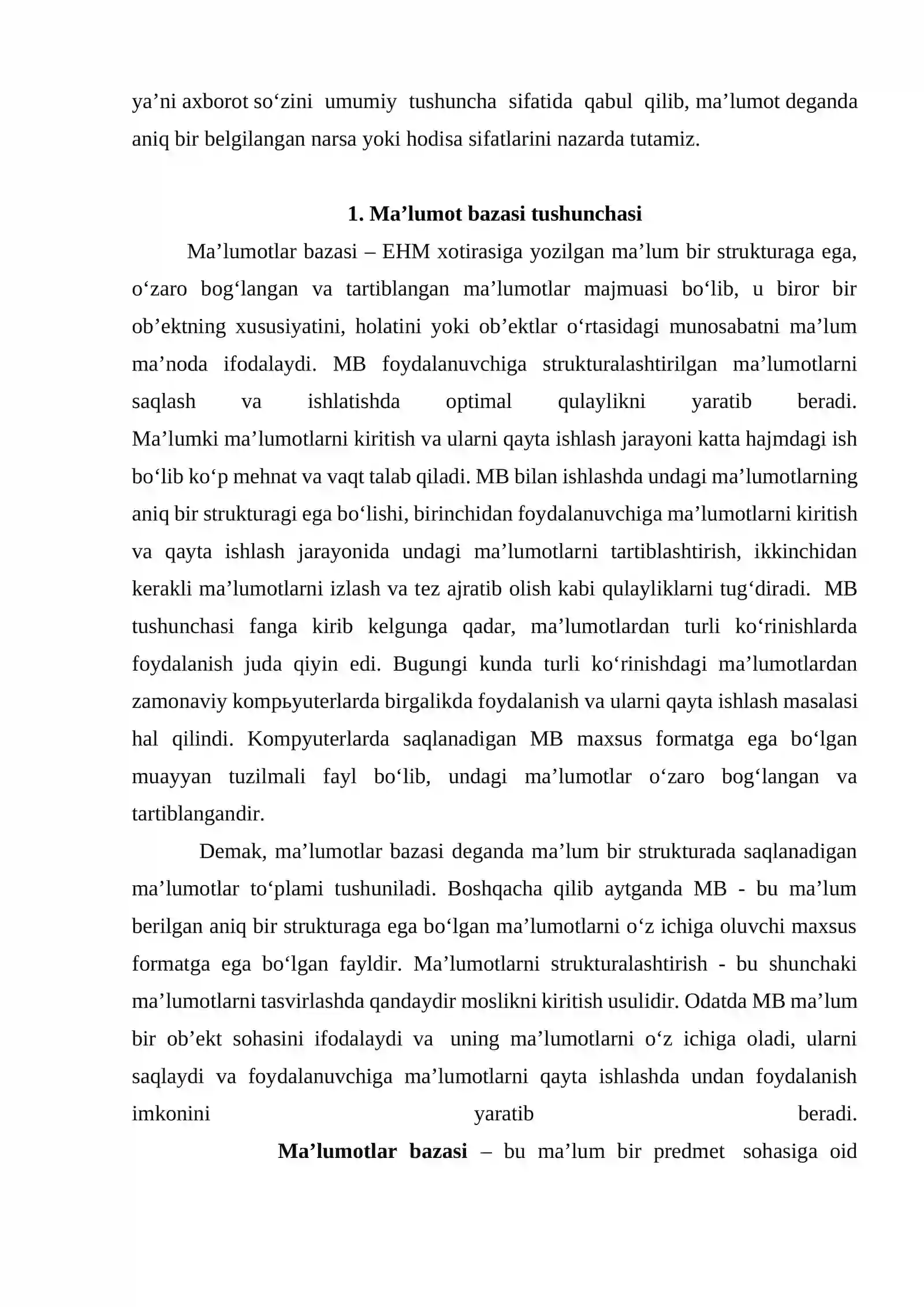 MA’LUMOTLAR BAZASI TEXNOLOGIYALARI FANIDAN “Kutubxona” ma’lumotlar bazasini loyihalash mavzusida KURS ISHI 3
