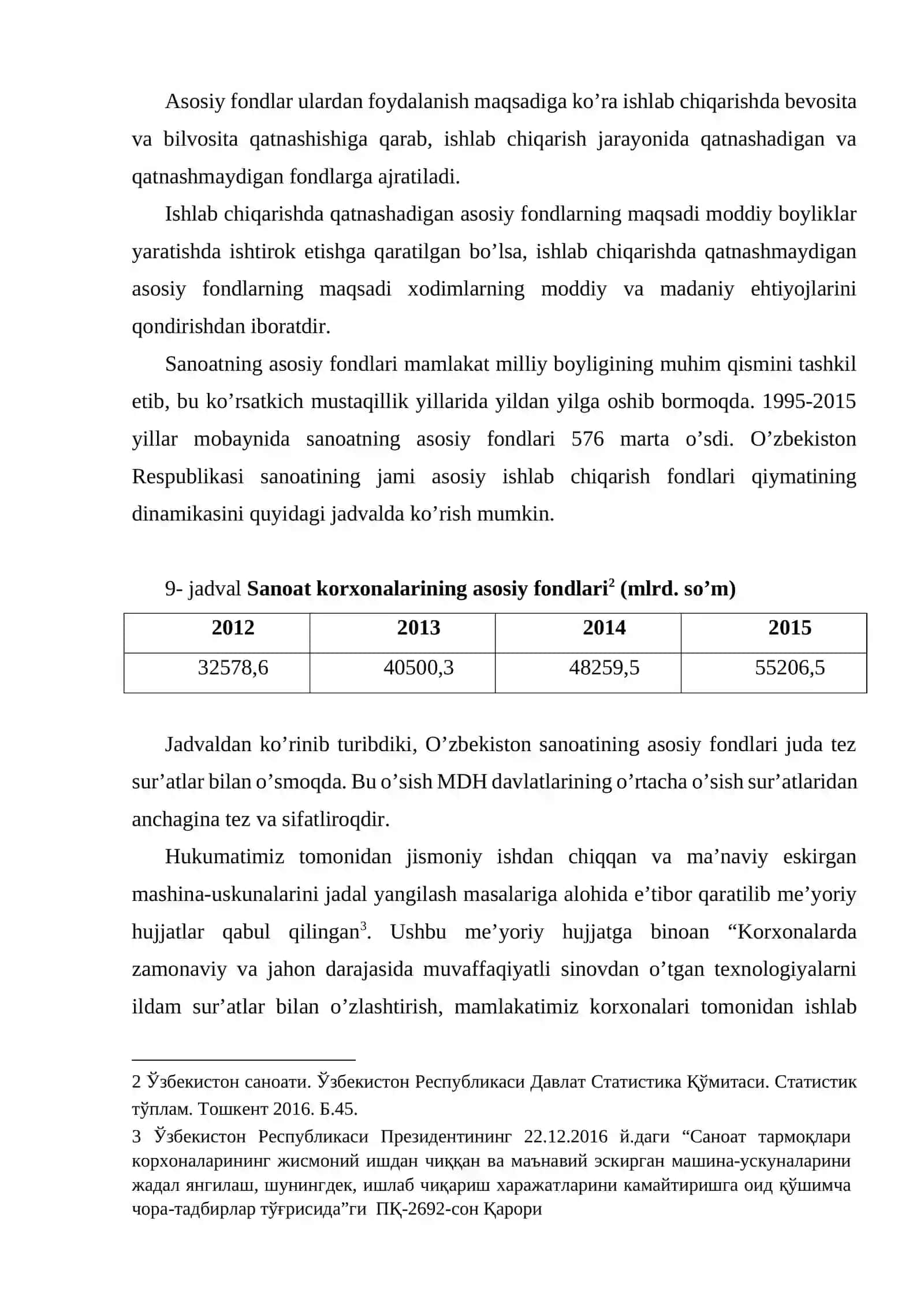 Asosiy fondlarning iqtisodiy mohiyati va ahamiyati, tarkibi va tuzilishi 3