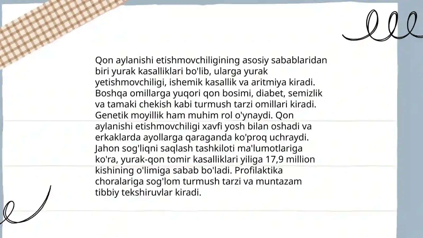 Qon aylanishi etishmovchiligi holatida DJT 3