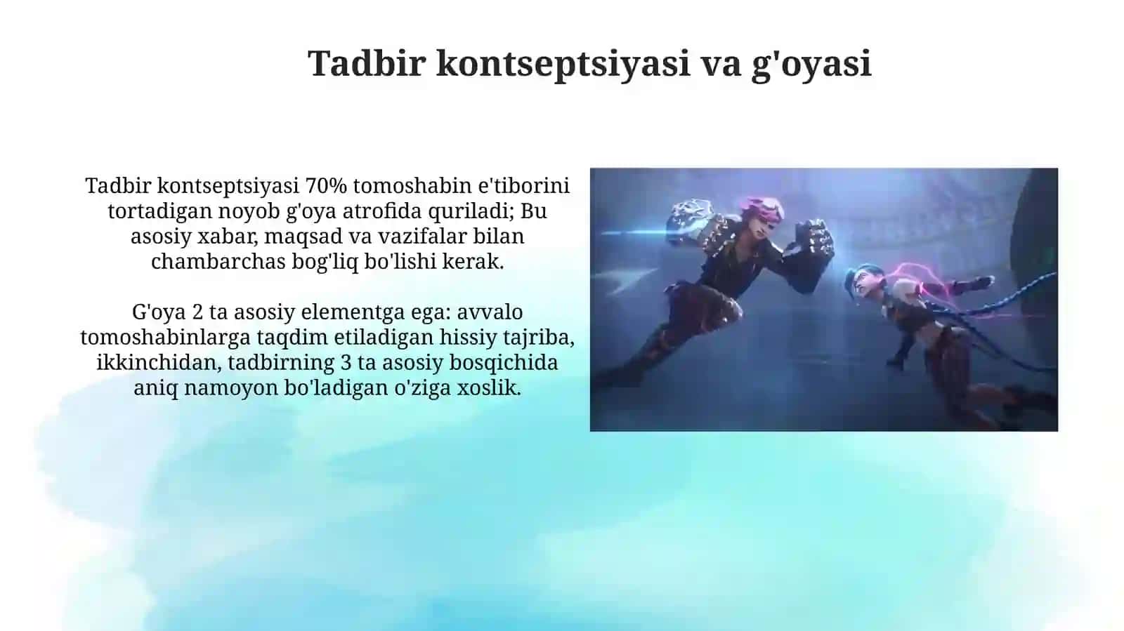 Animatorlik xizmatida madaniy,koʻngilochar tadbirlar ssenariysini tuzish 3