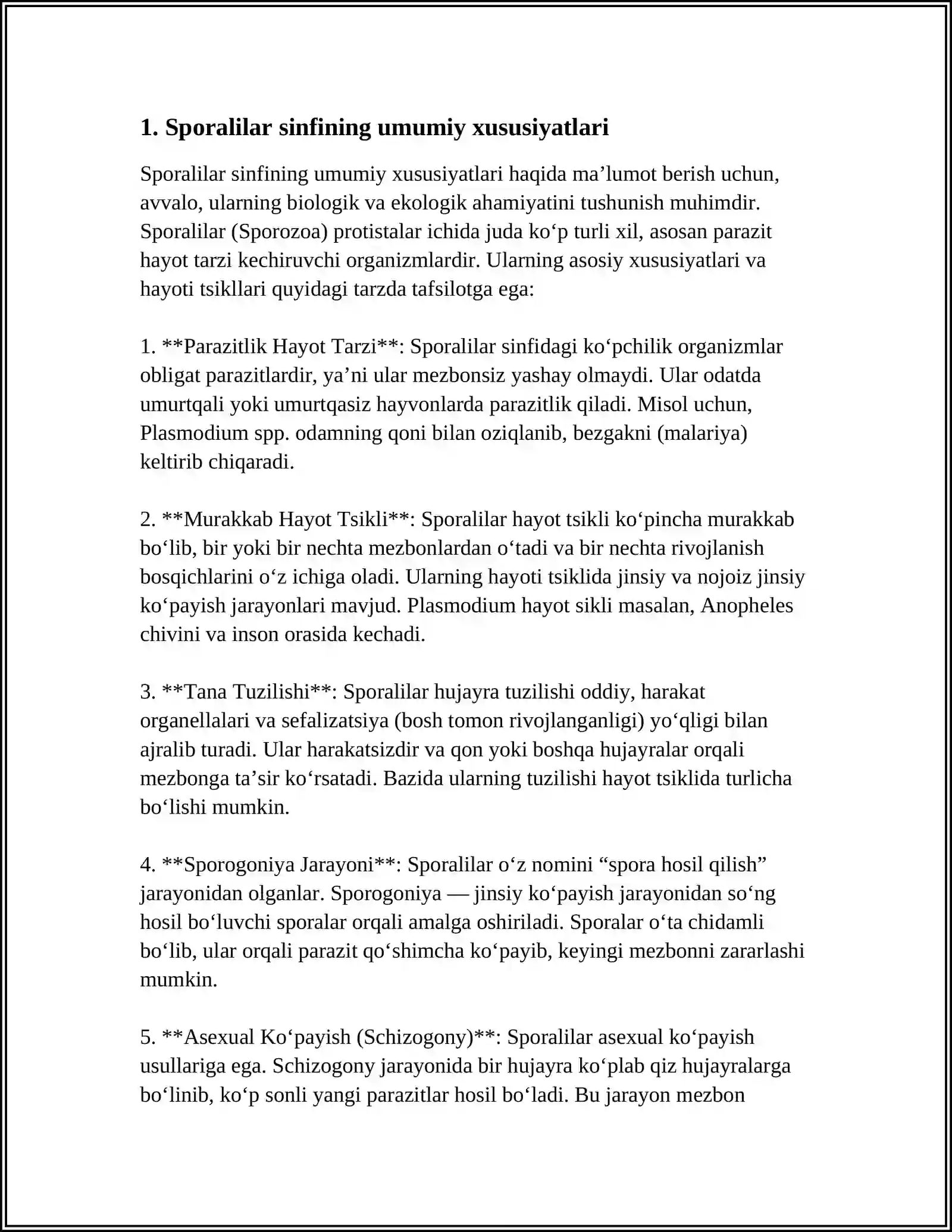 SPORALILAR SINFI,QONSPORALILAR TURKUMI 3