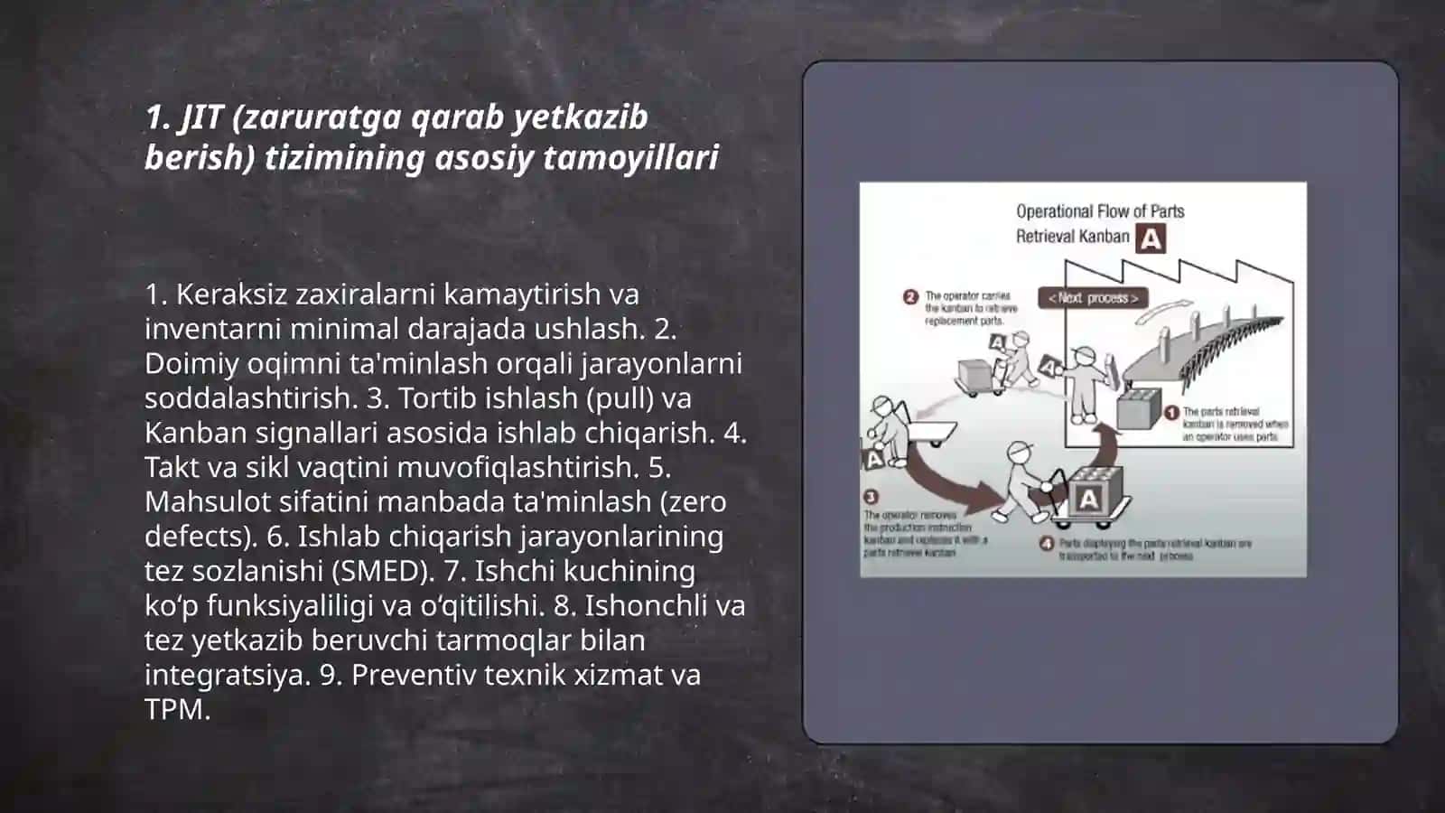 JIT(zaruratga qarab yetkazib berish) va Kaizen tizimlari 3