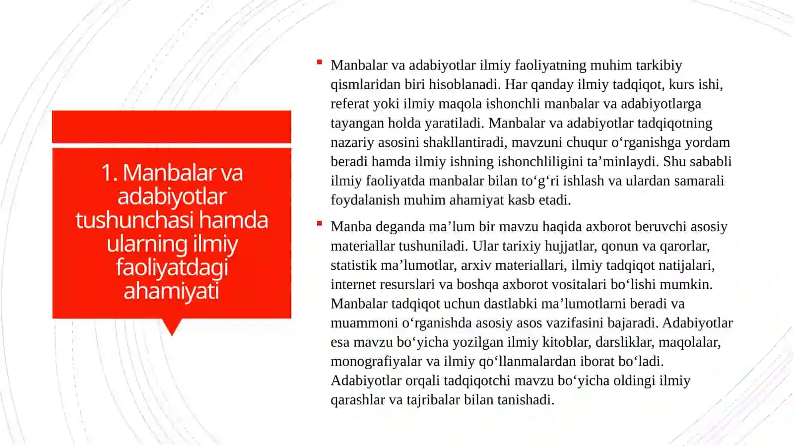 Manbalar va adabiyotlar bilan ishlash 3