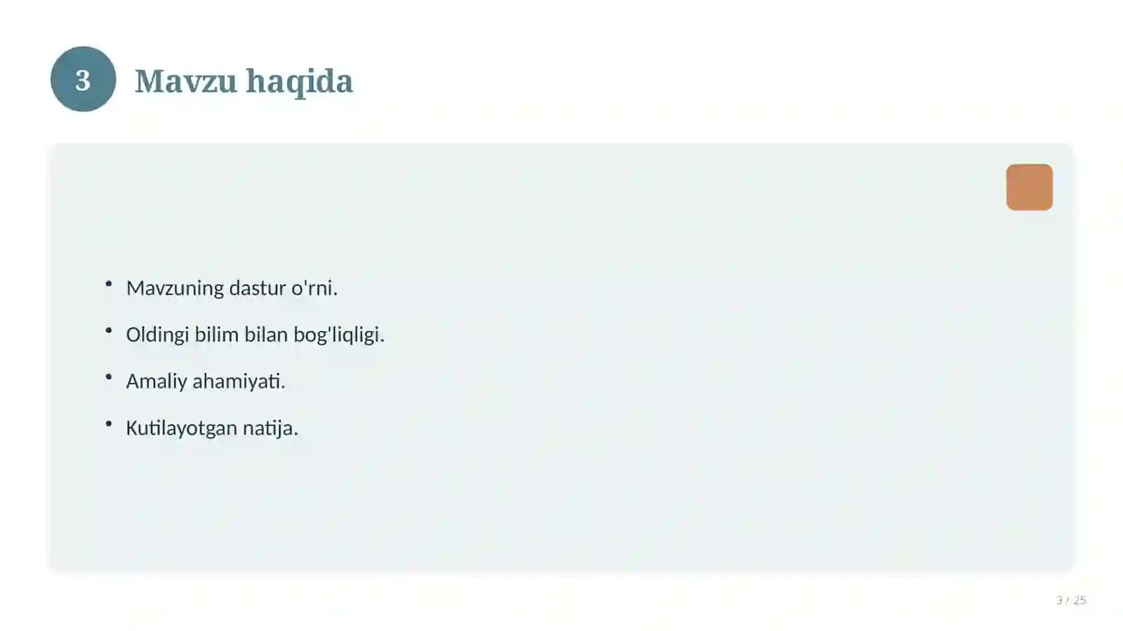 Rus tili fanidan 9-sinf: didaktik tarqatma materiallar 3