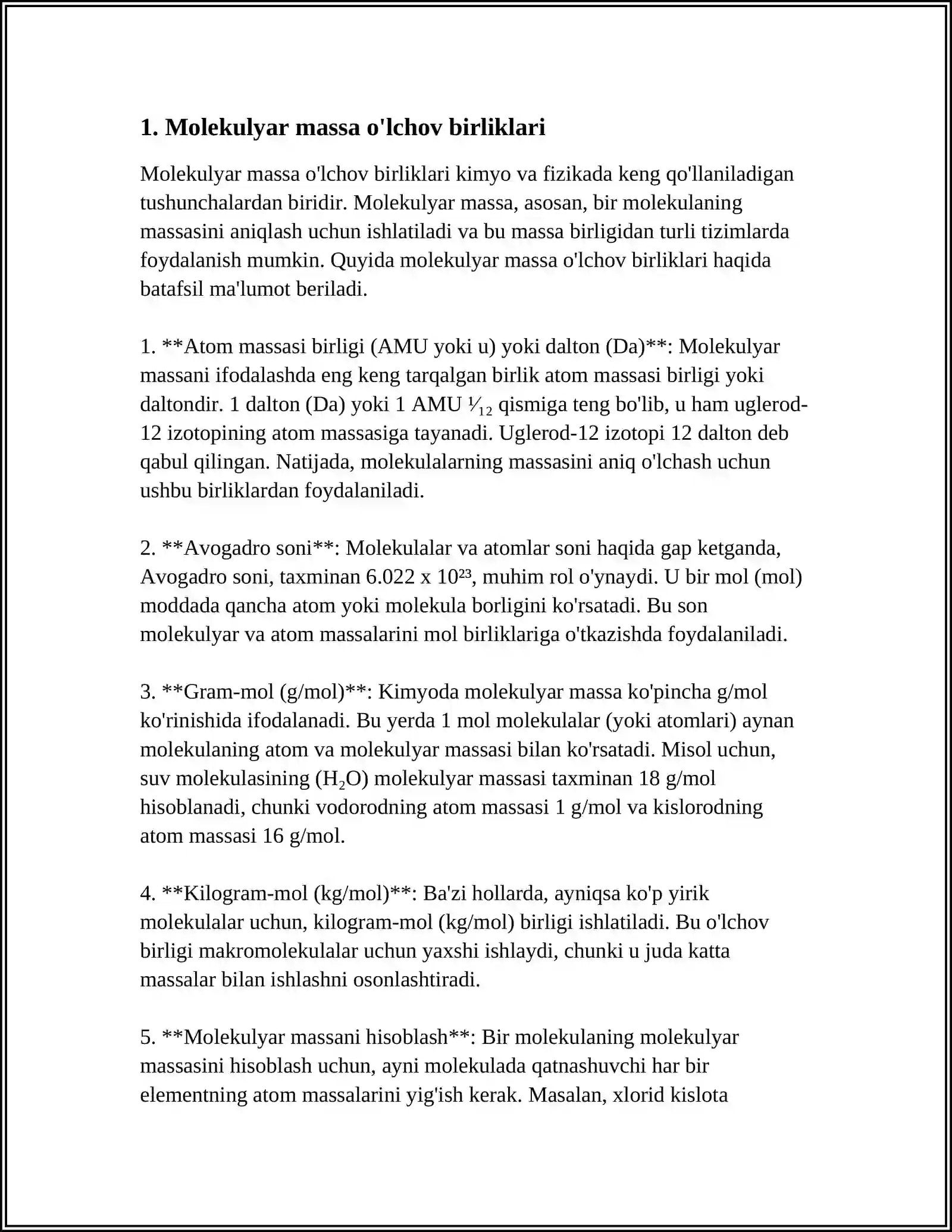 MOLEKULYAR MOYLAR MASSA 3