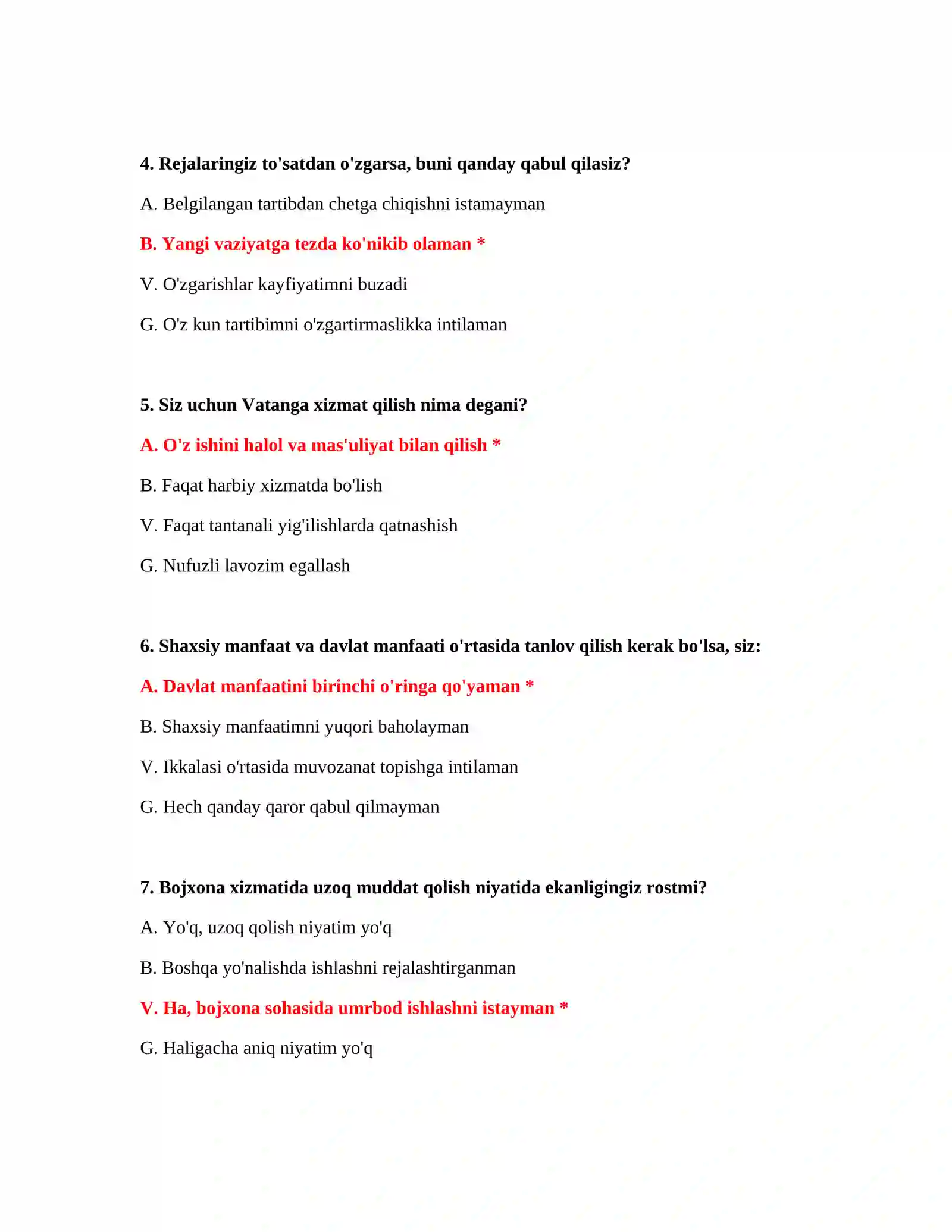 Bojxona akademiyasiga kirish uchun to‘liq testlar 3