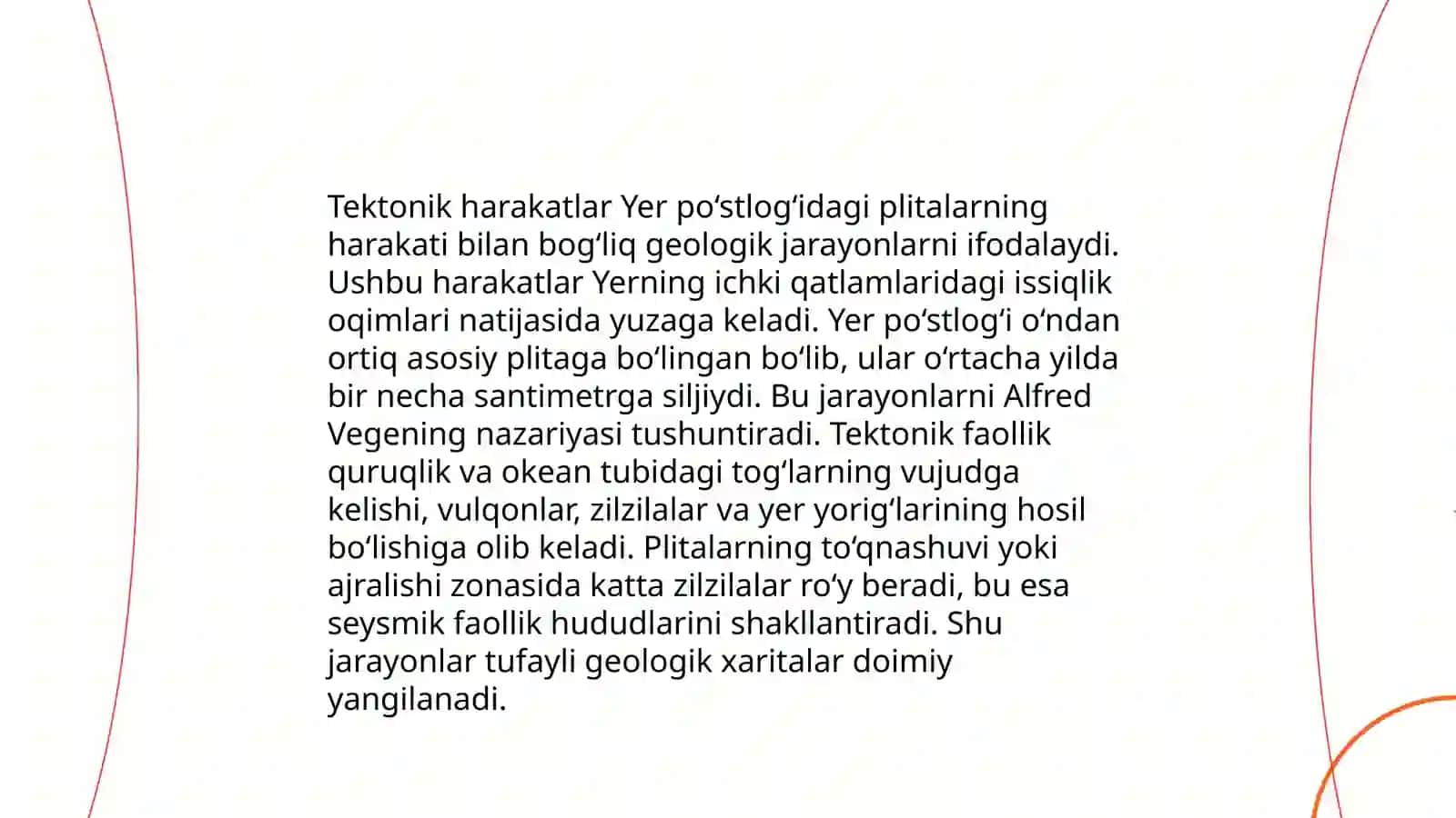 Tektonik harakatlar, ushbu harakatlarning tabiiy shakllanishi sabablari, geofizik asoslari va Yer plitalari 3