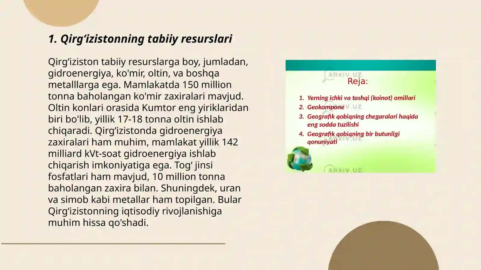 Qirgʻiziston Respublikasiga umumiy iqtisodiy geografik tavsif 3