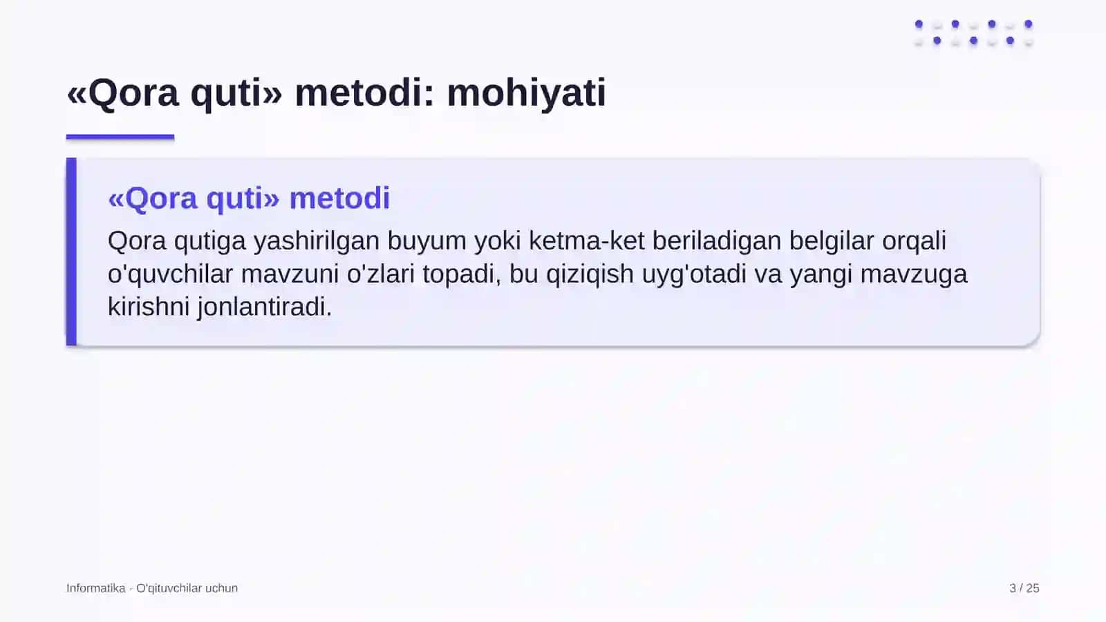informatika darslarida qora quti metodidan foydalanish 4030 3