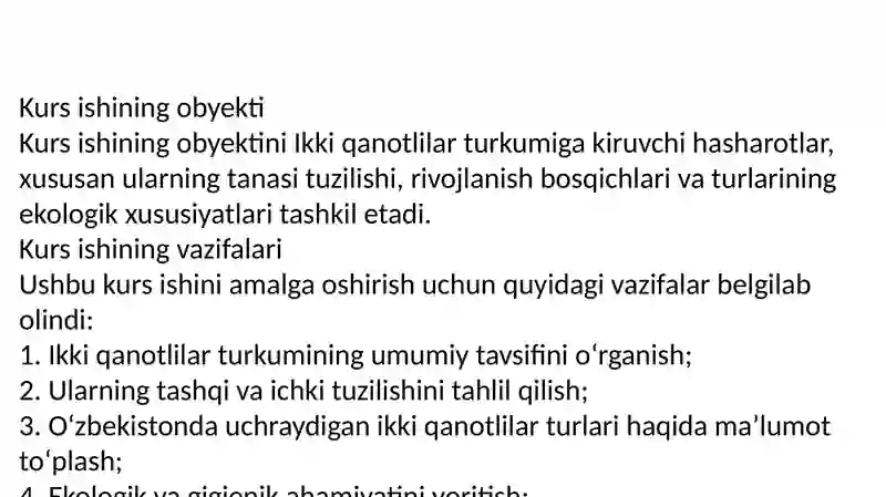 Ikki qanotlilar turkumi: tuzilishi, turtarkibi, tarqalishi, biologik xususiyatlar va ahamiyati 3