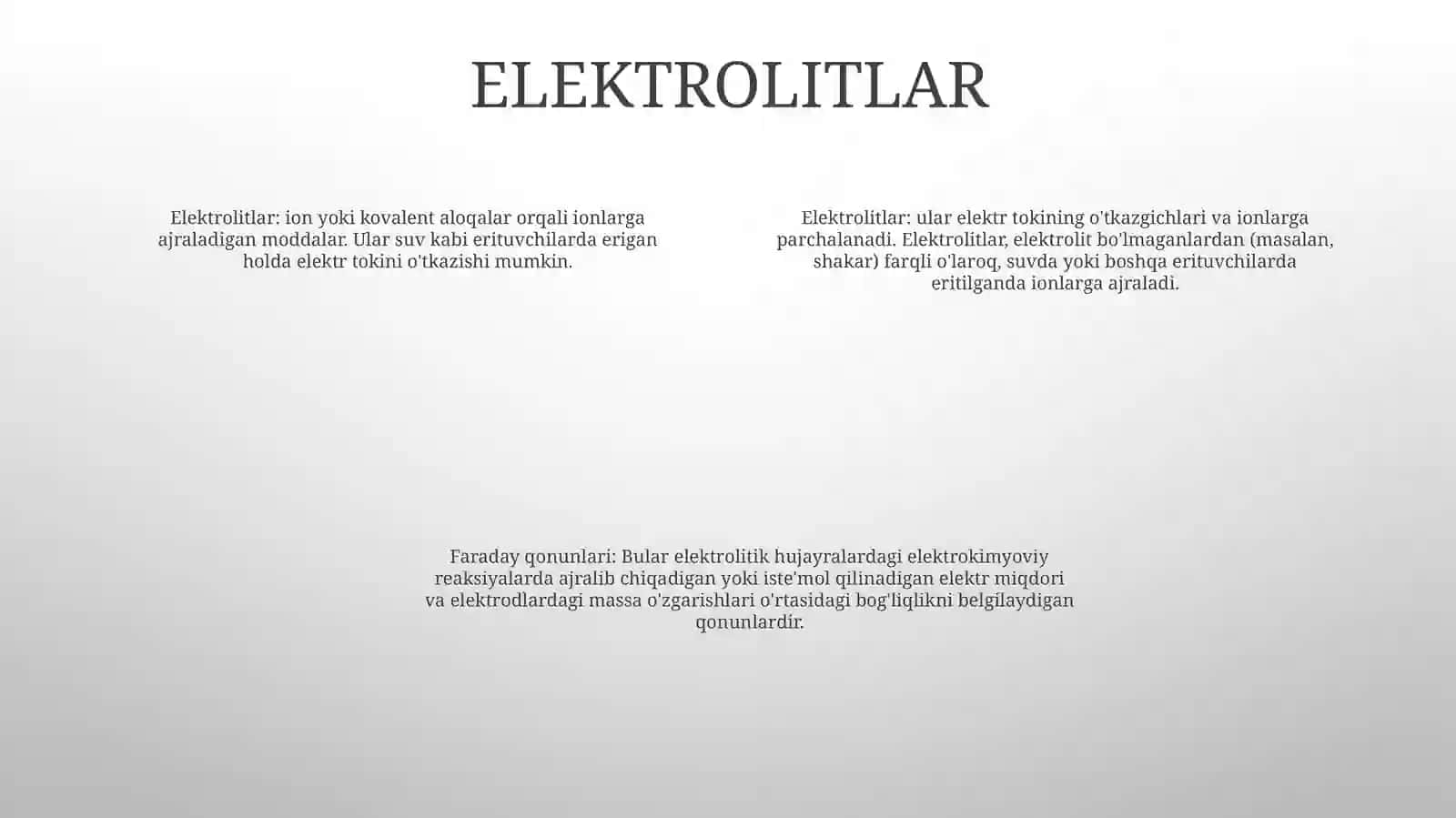Elektrolitlar ElektrToki.FaradeyQonunlari 3