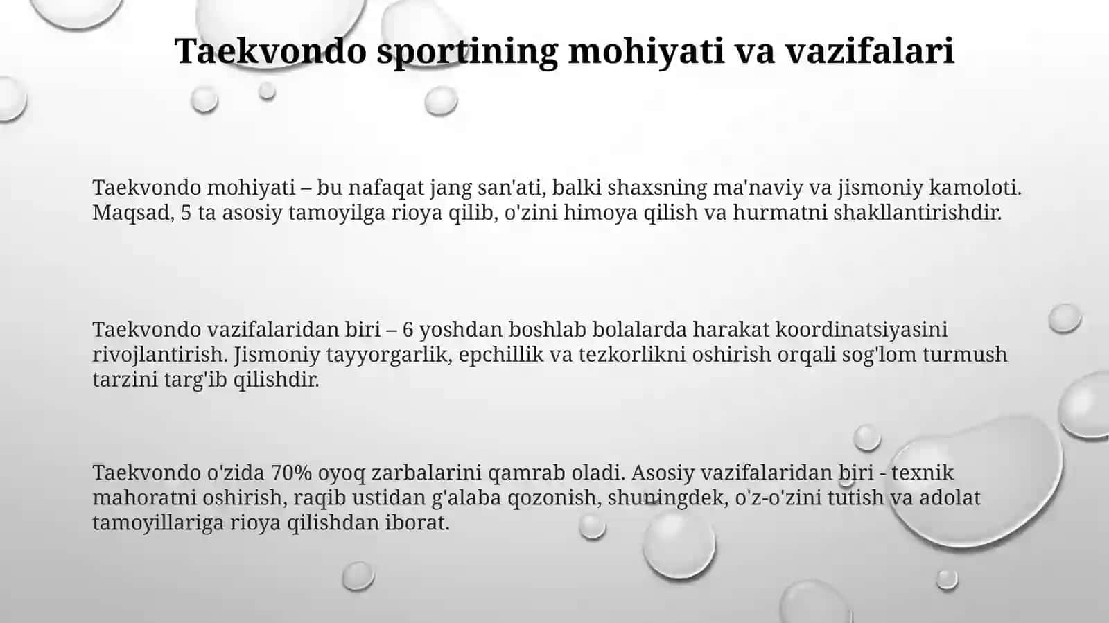Jismoniy tarbiyat tizimida Taekwondo sportining mohiyati, vazifalari va o'rni 3