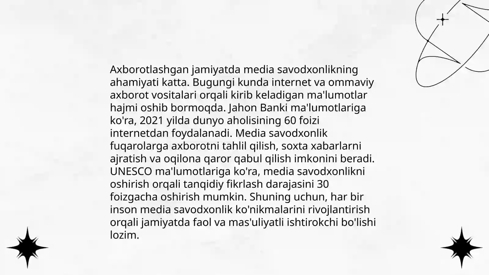 Axborotlashgan jamiyatda media savodxonlikni rivojlantirish 3