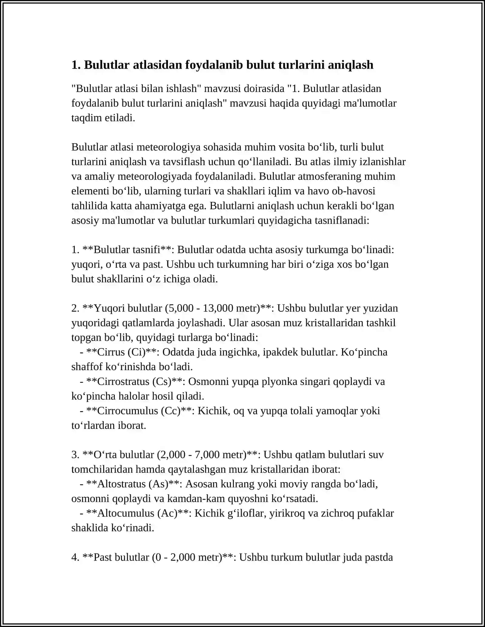 BULUTLAR ATLASI BILAN ISHLASH 3