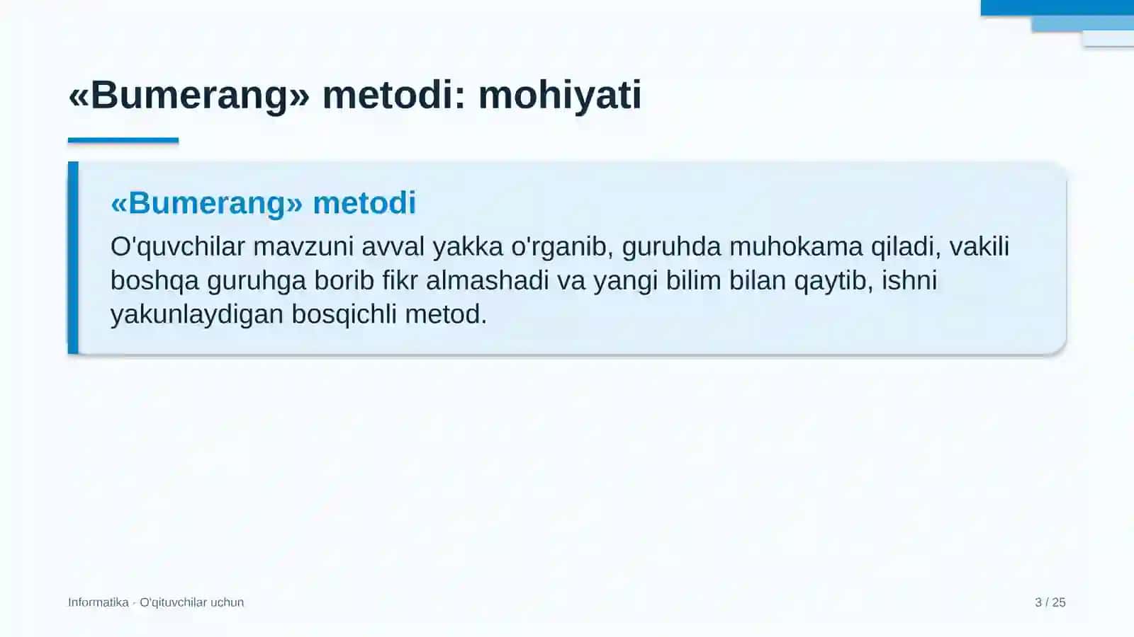 informatika darslarida bumerang metodidan foydalanish 2481 3