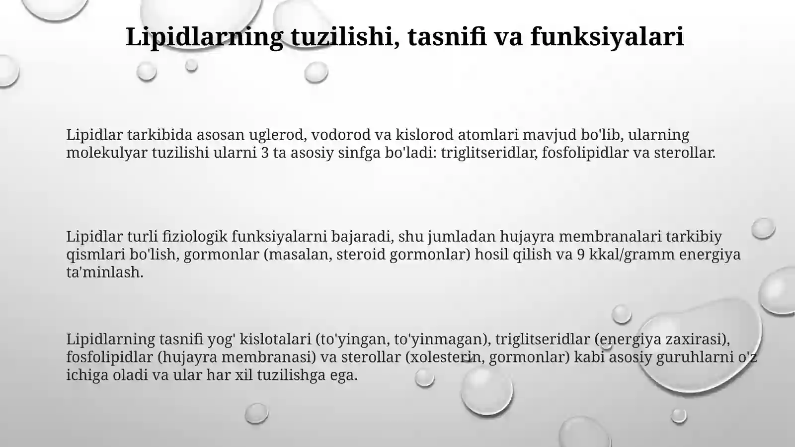 Udlevodlar  va Lipidlar 3