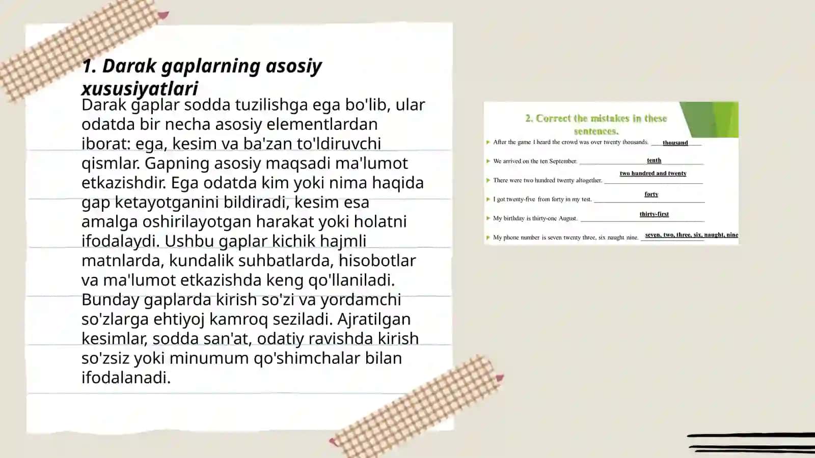 Darak, so'roq, buyruq gaplarning uslubiy xususiyatlari 3
