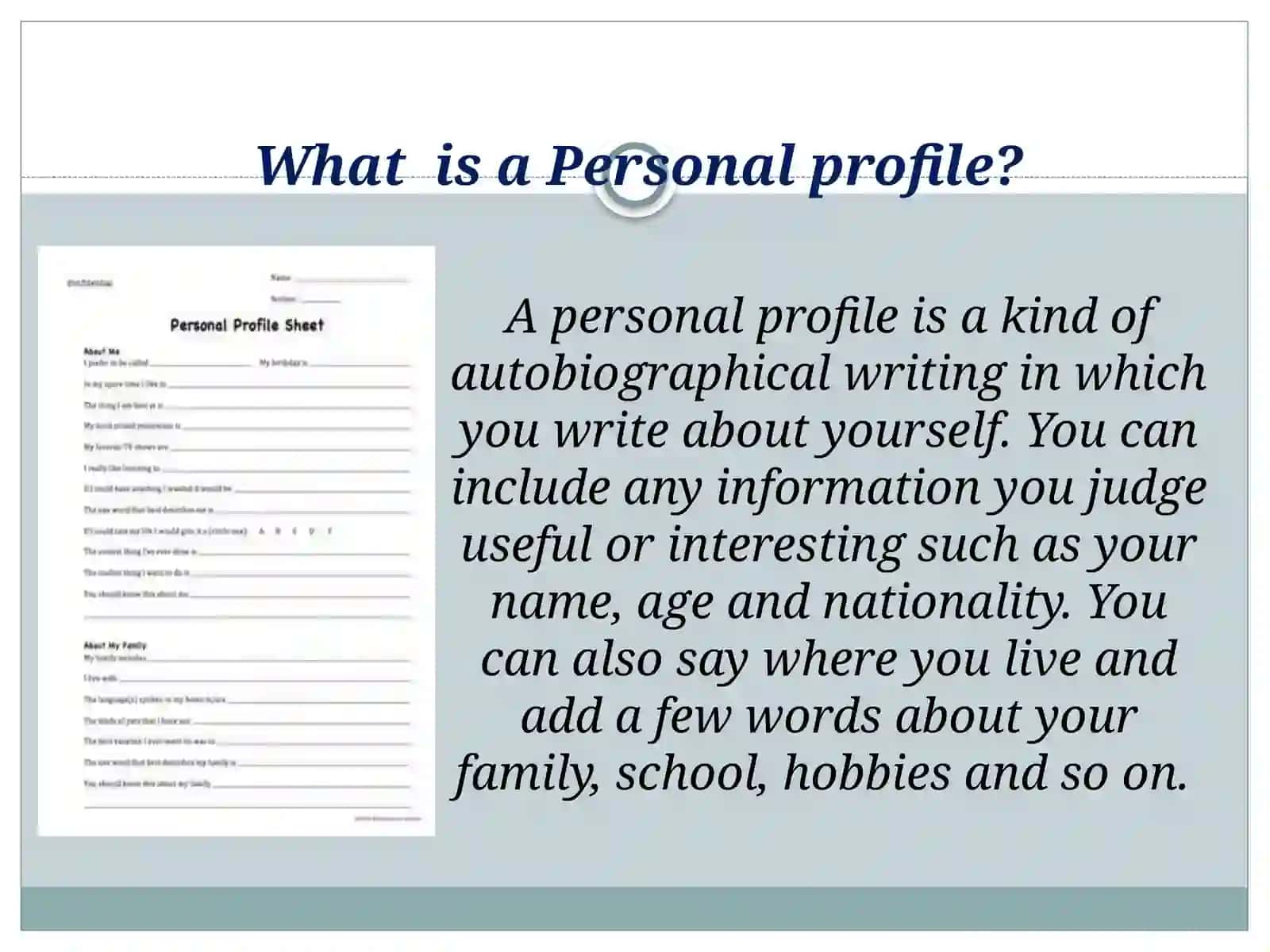 A  PERSONAL  PROFILE 3