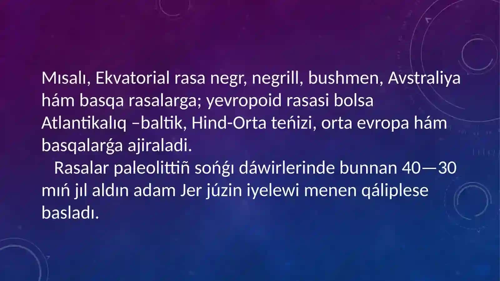 INSAN EVOLYUCIYASI HAM ALDINĞI TARIYX PàNINEN ISLEGEN SLAYD JUMISI 3