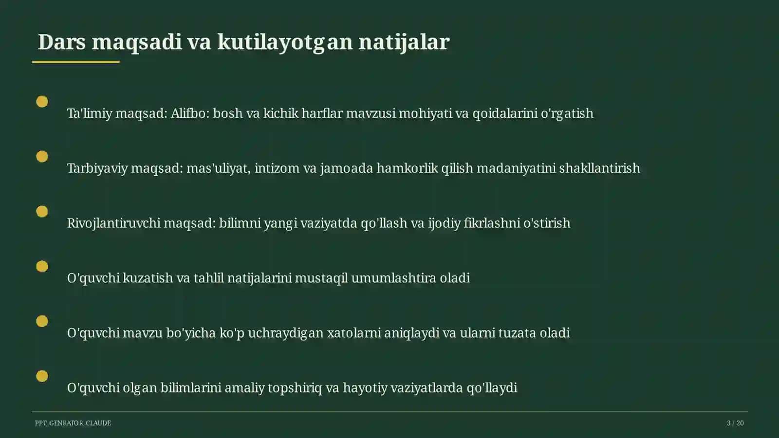 Alifbo: bosh va kichik harflar (1-sinf) 3