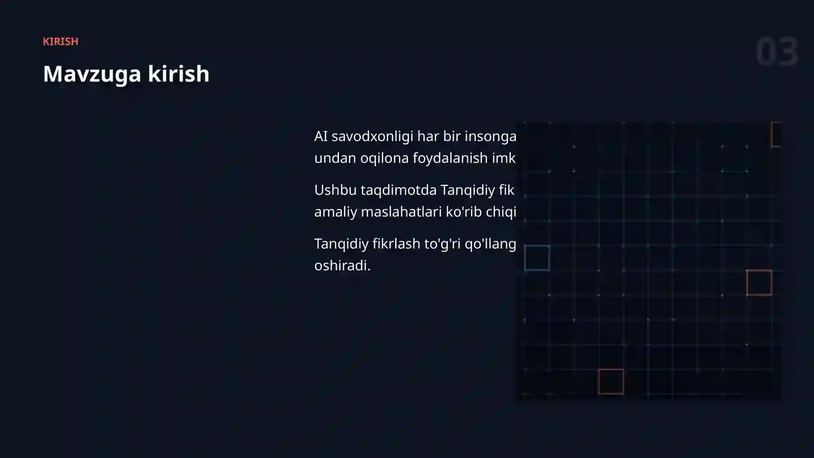 AI SAVODXONLIGI 3
