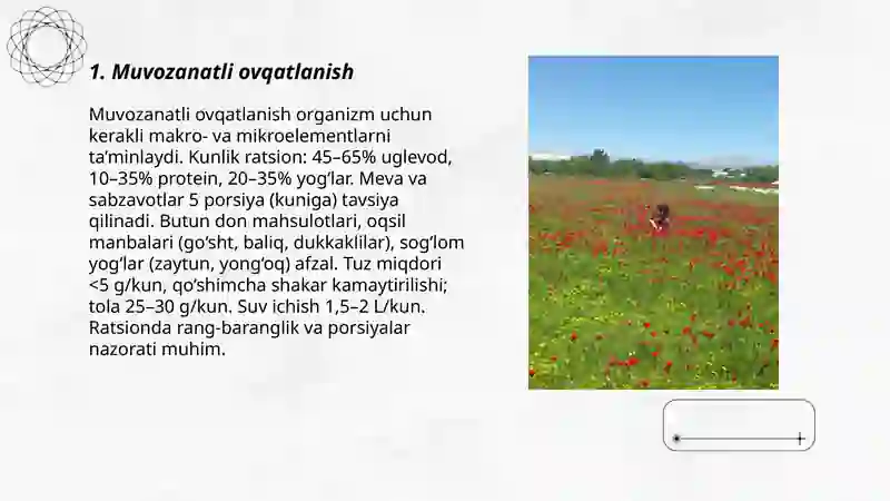 Muvozanatli ovqatlanish 3
