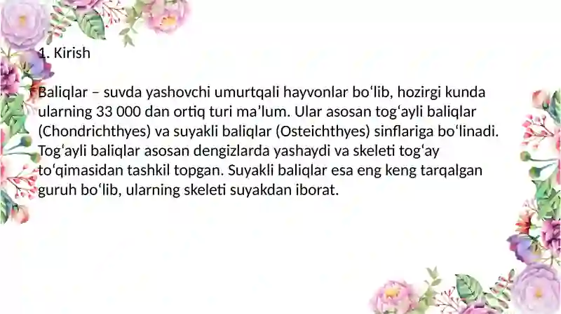 Tog‘ayli va suyakli baliqlarning sistematikasi 3