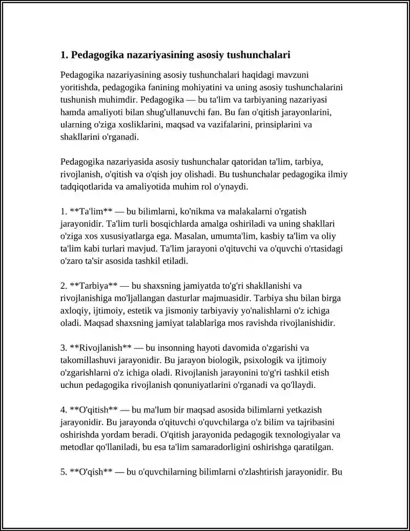 PEDAGOGIKA NAZARIYASI FANINING MAZMUNI VA MOHIYATI PREDMETI 3