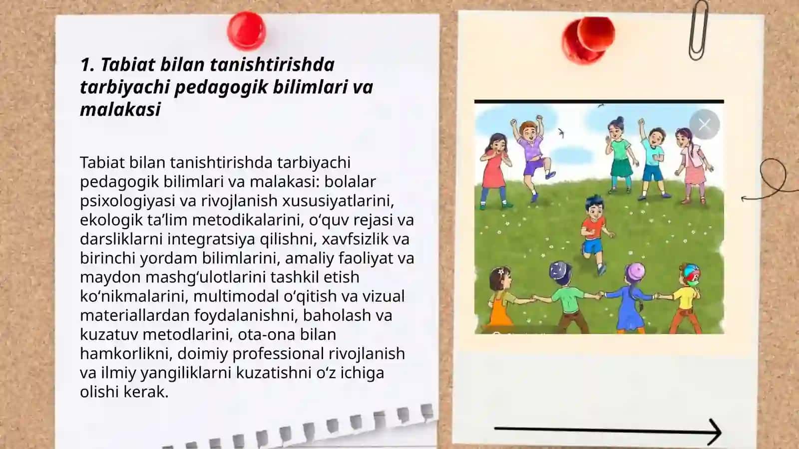Tabiat bilan tanishtirishda tarbiyachi shaxsiga qoʻyiladigan talablar haqidagi fikrlarini oʻrganish 3