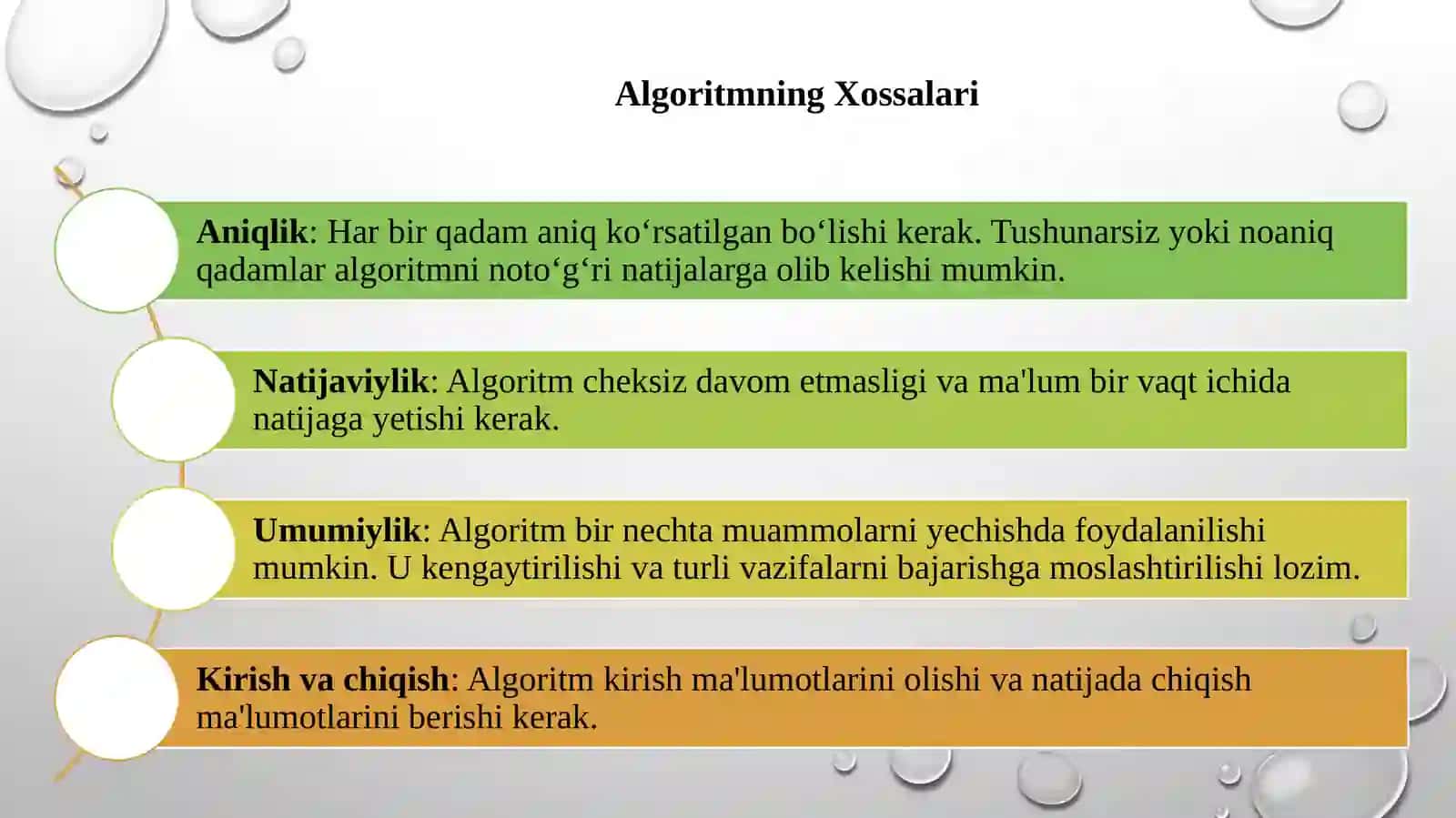 Algoritmning Xossalari 3