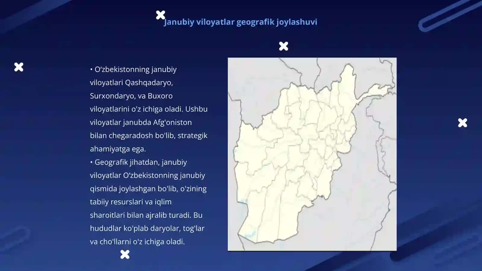 Oʻzbekistonning janubiy viloyatlari haqida umumiy maʼlumot 3