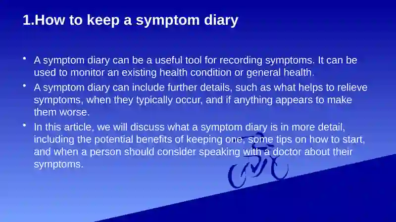 Create a symptom diary in English. 3
