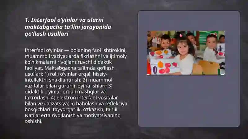 Maktabgacha taʼlim tashkilotlarda interfaol uslublar va pedagogik texnologiyalarni qoʻllash uslubiyati 3