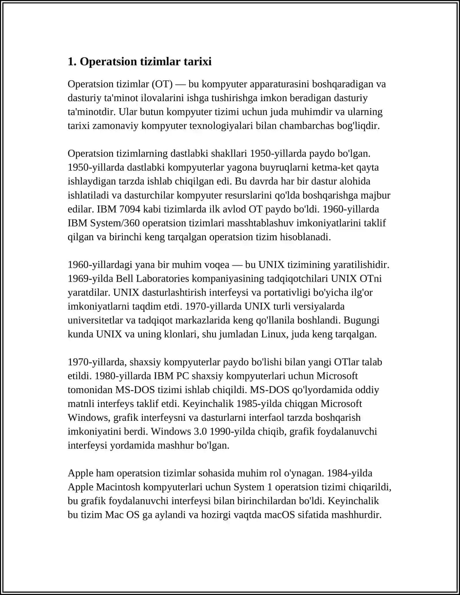 Operatsion Tizimlar 3