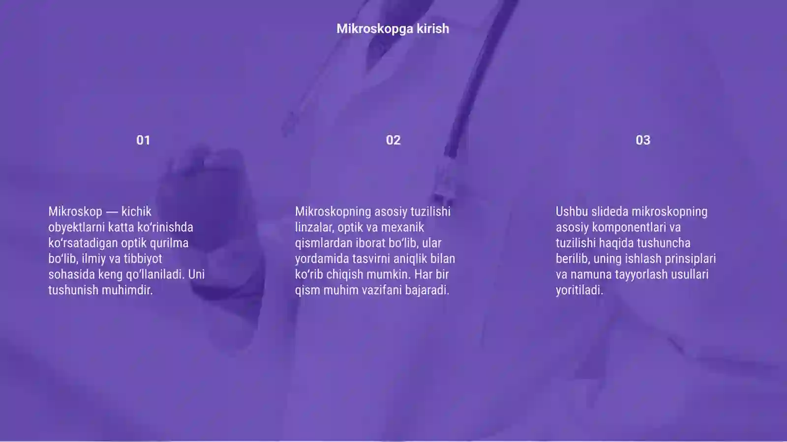 Mikroskop va uning tuzilishi 3