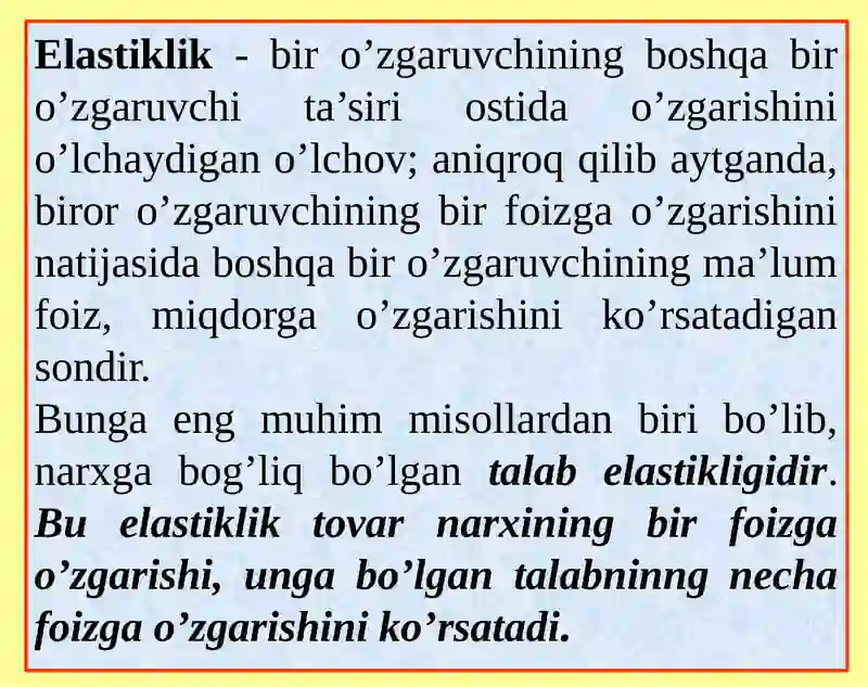 Talab va taklif elastikligi 3