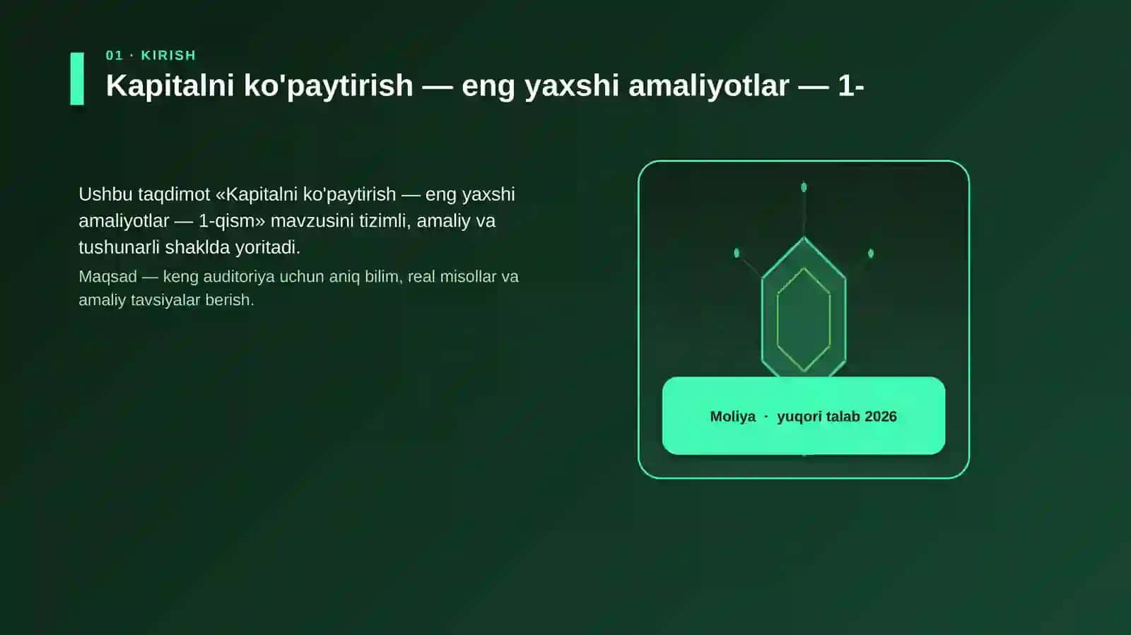 Kapitalni ko'paytirish — eng yaxshi amaliyotlar — 1-qism 3