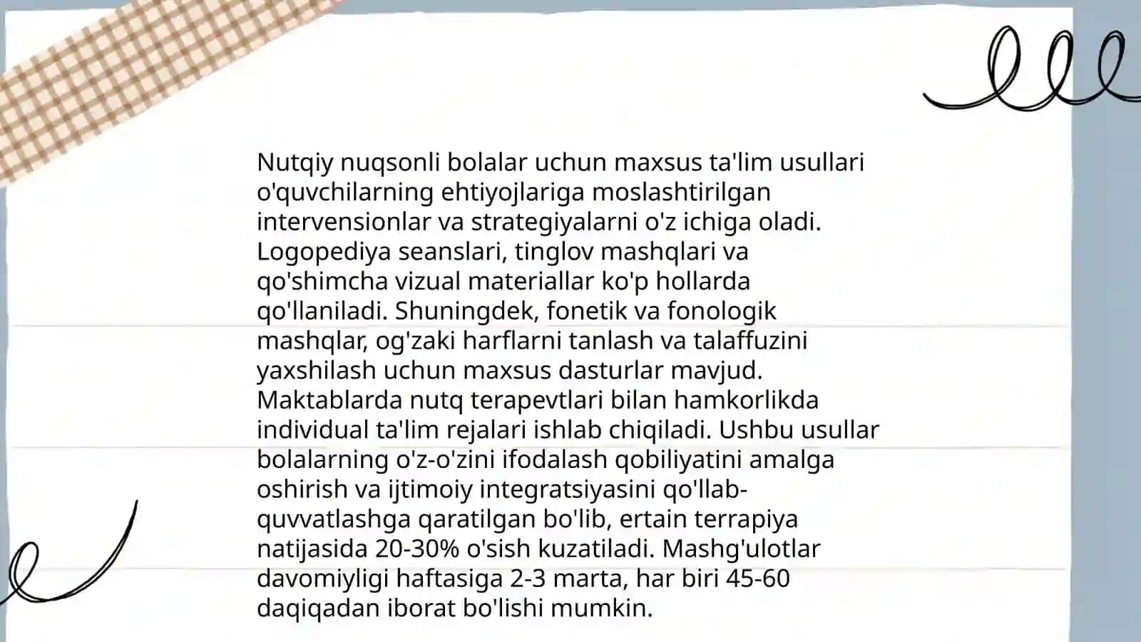 Nutqiy nuqsonli bolalar uchun tashkil etilgan muassasalarda ta'lim tarbiya jarayoni 3