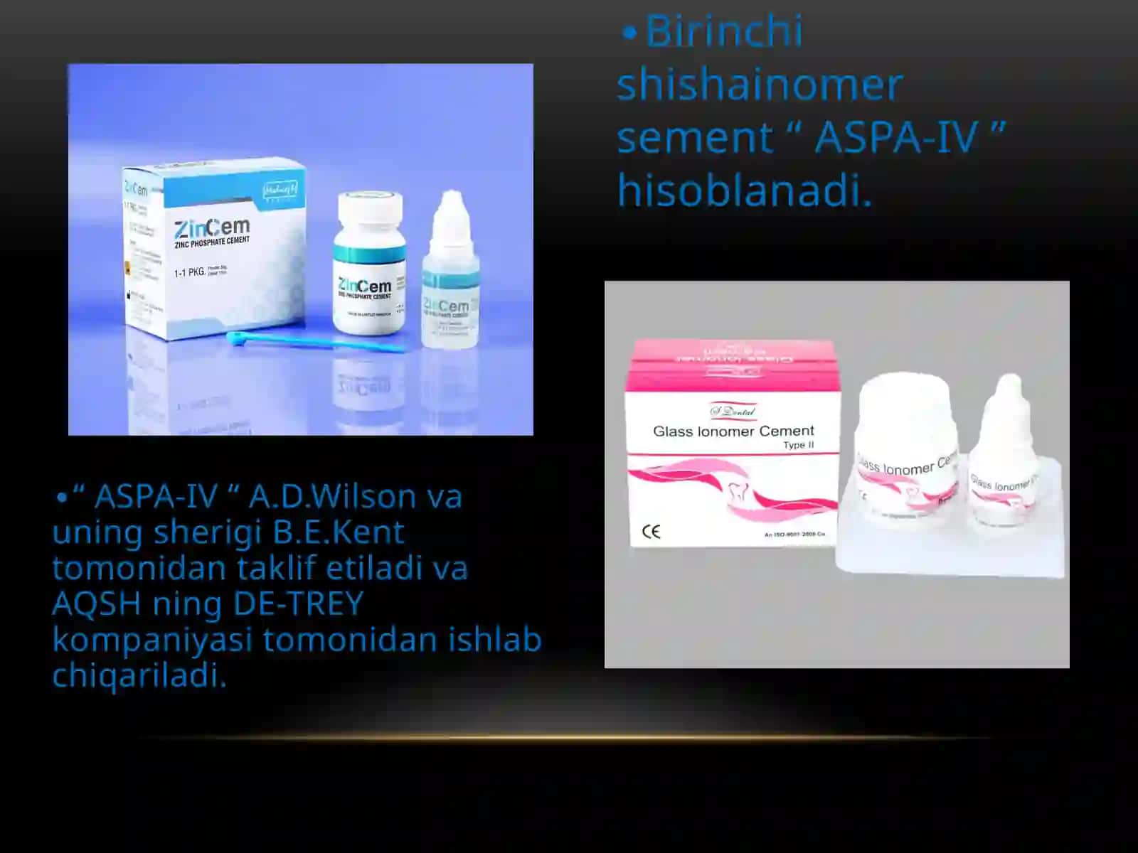 Shishaionomer sementlar. Turlari, hususiyatlari. 3
