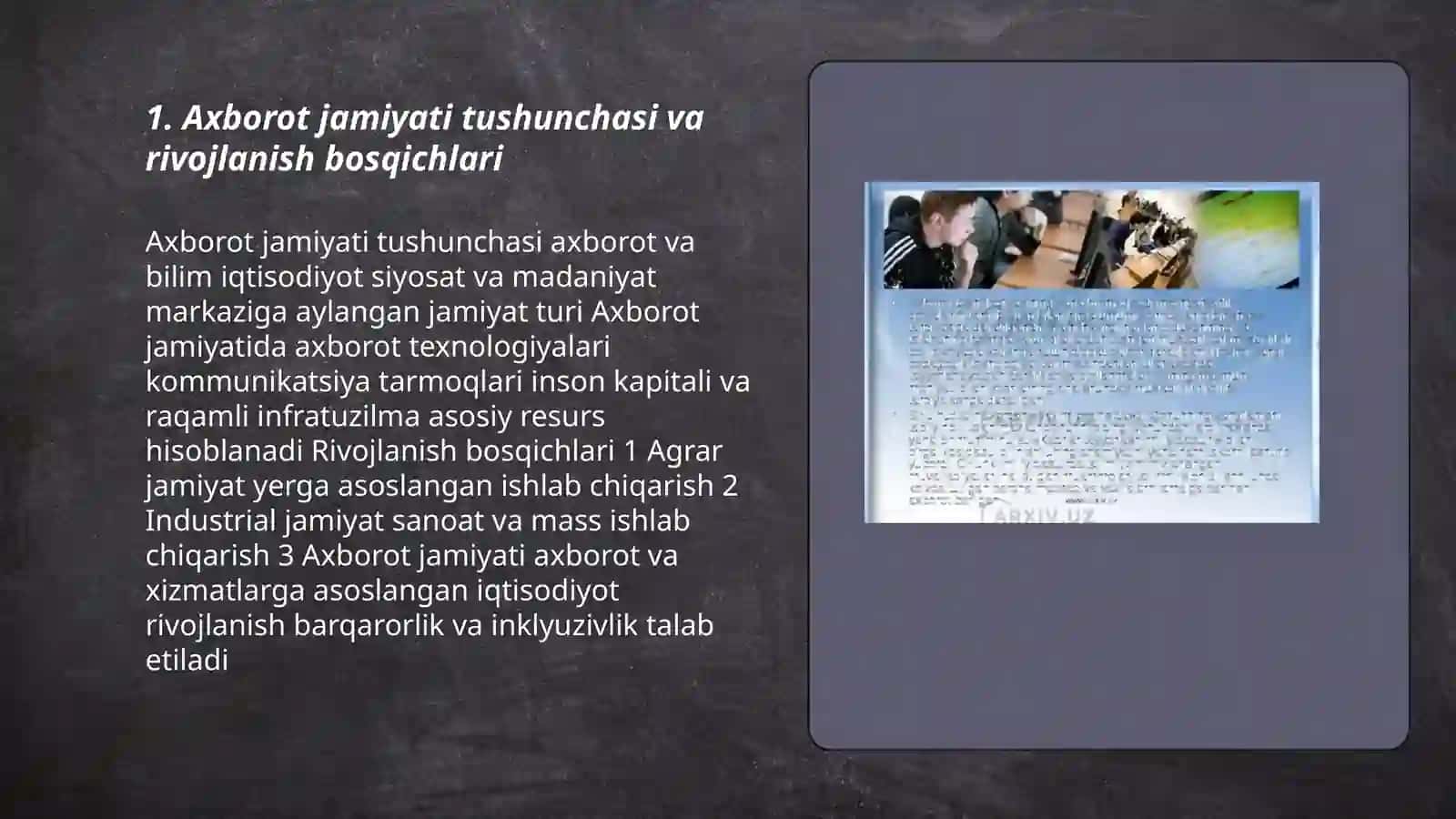 Axborot jamiyati va uning istiqbollari 3