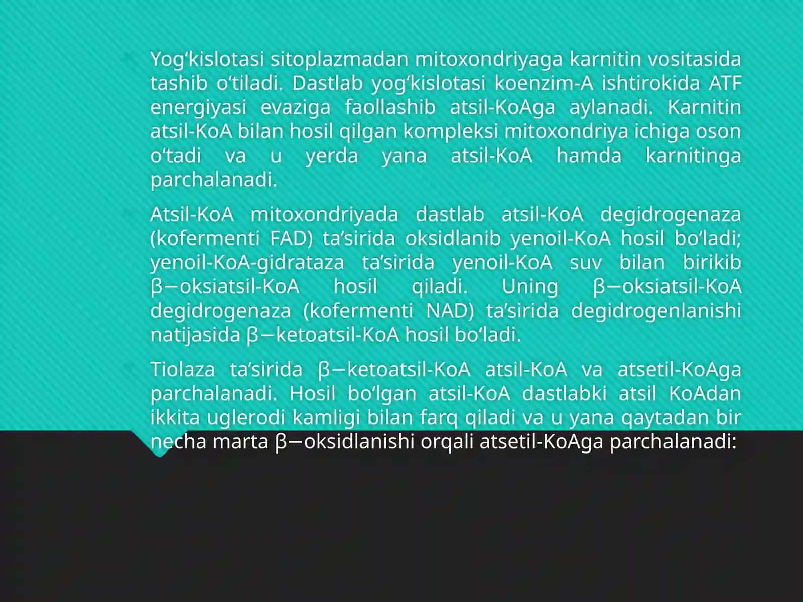 Yog’larning oraliq almashinuvi 3
