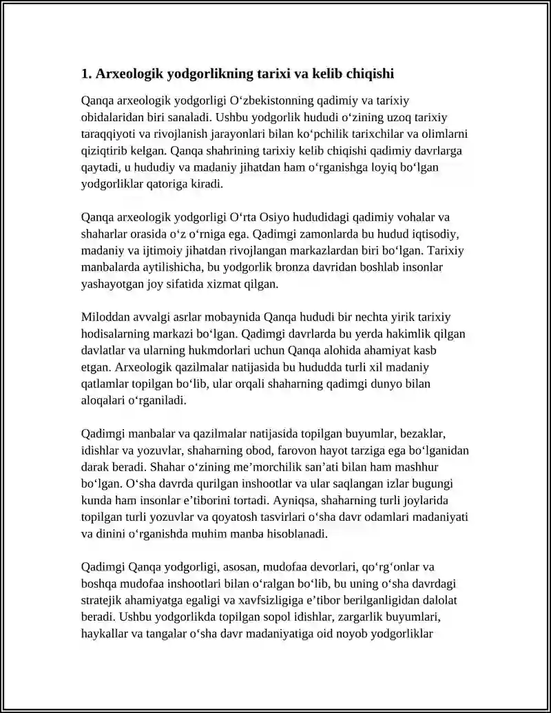 QANQA ARXEOLOGIK YODGORLIGI 3