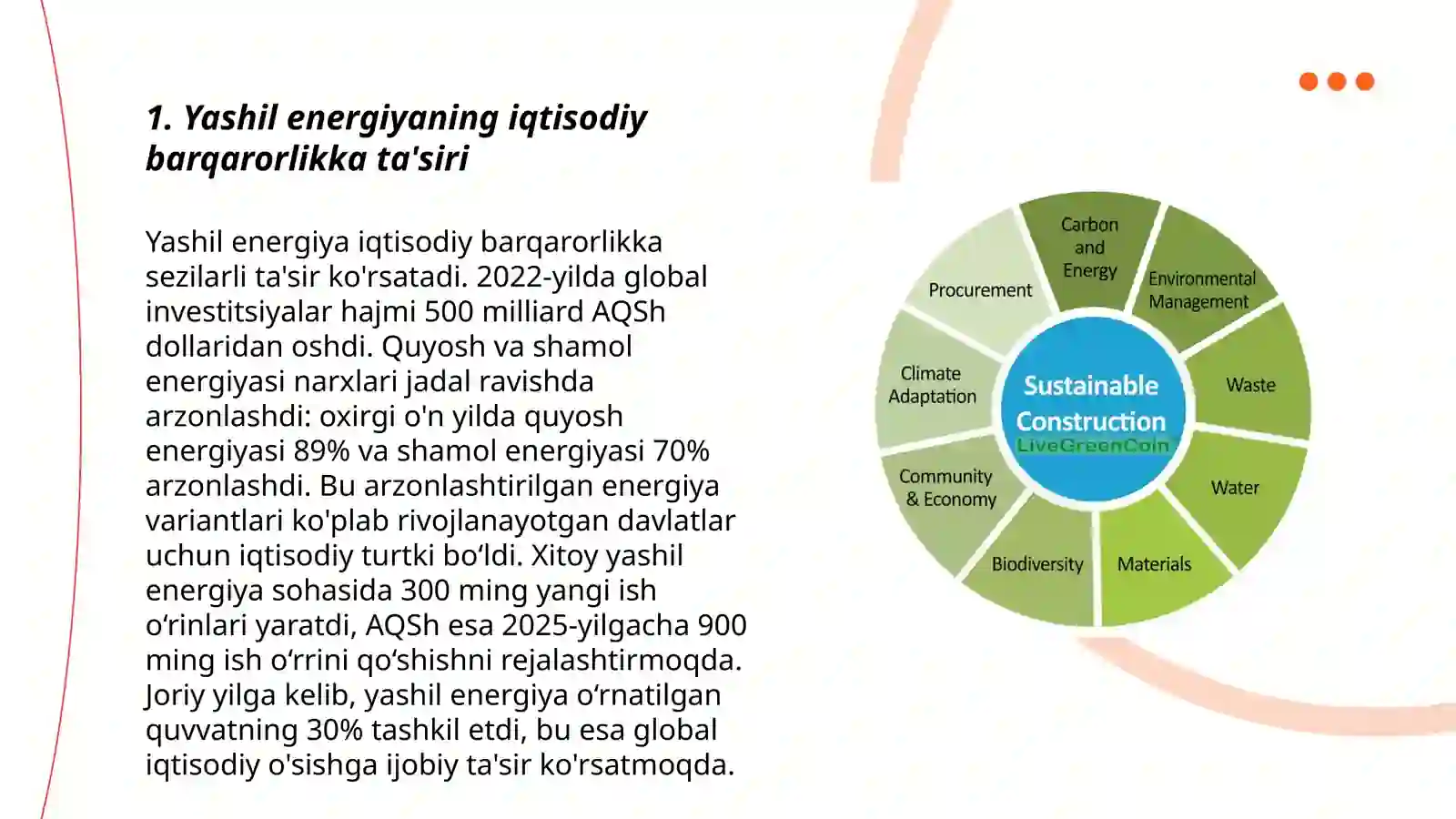 Yashil energiya iqtisodiy jihatdan barqaror rivojlanish omili sifatida 3