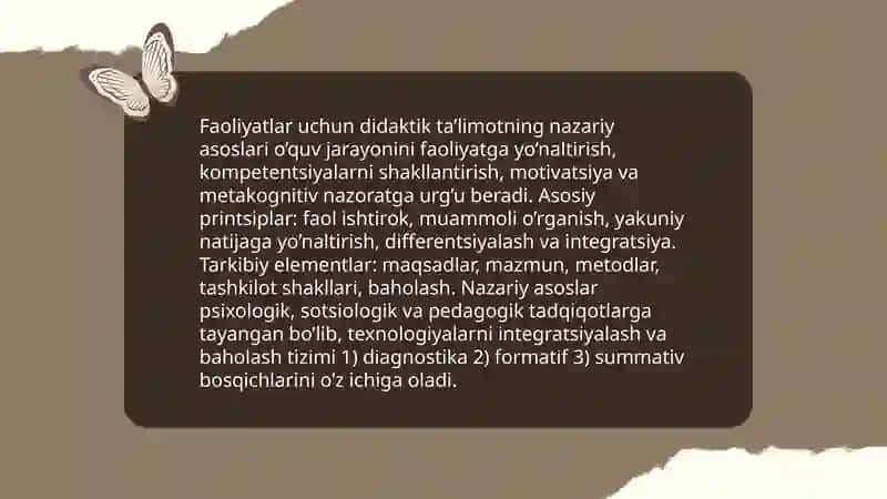 Faoliyatlar uchun didaktik talimot yaratish 3