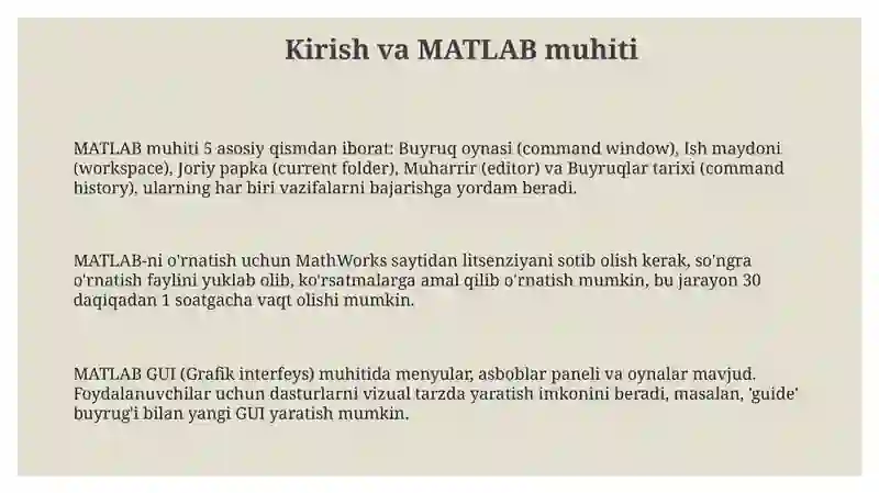 MATLAB tizimida dasturlash 3