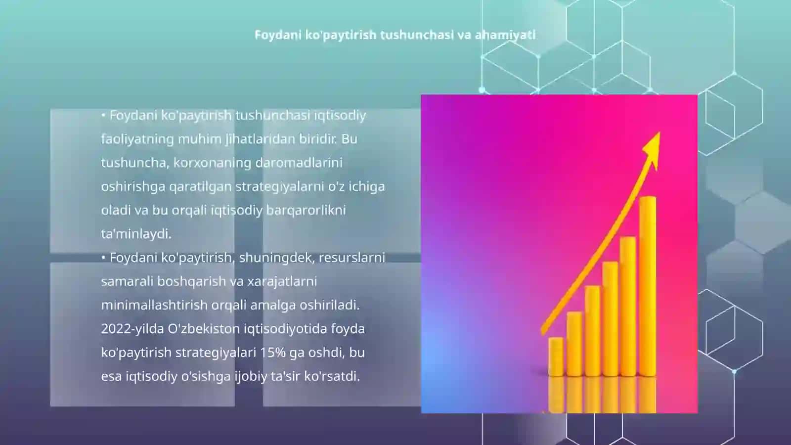 Foydani ko'paytirish negizlari, maksimizatsiya 3