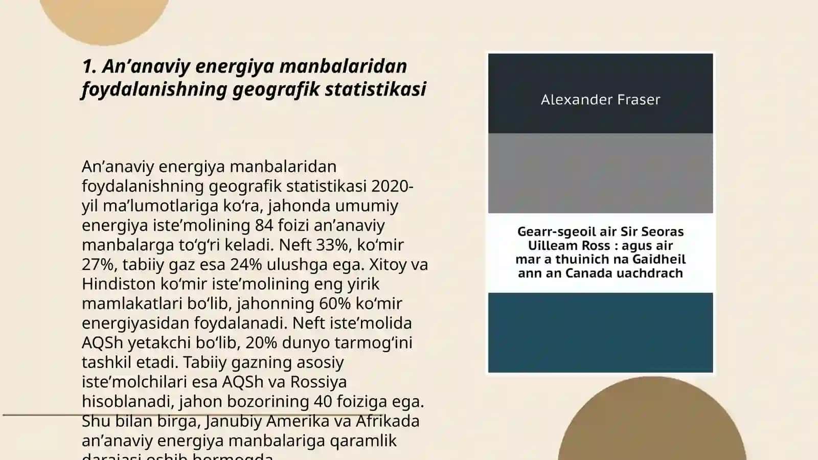 Anʼanaviy va noanʼanaviy energiya manbalaridan foydalanishning statistikalari 3